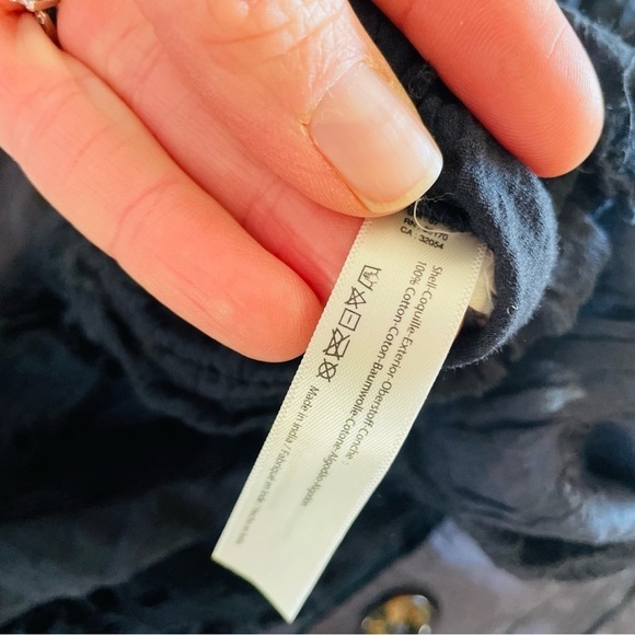 Free People Navy Eyelet Cut Out Blouse - Picture 7 of 9